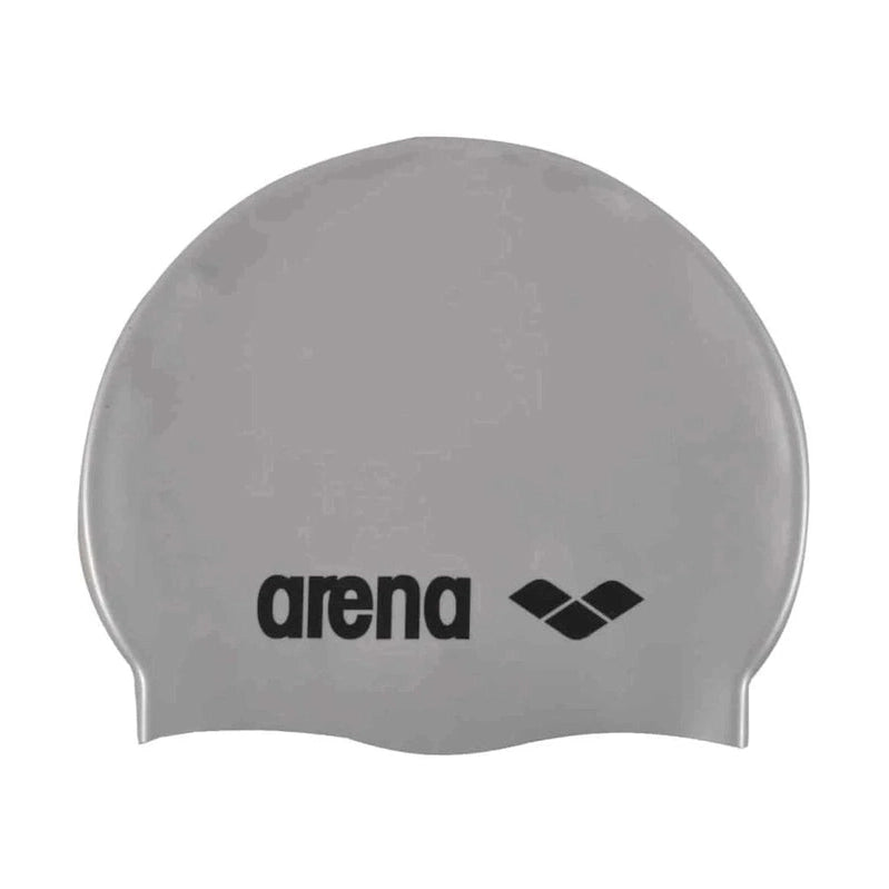Arena Unisex Classic Silicone Swim Cap - Silver/Black | WrightSport