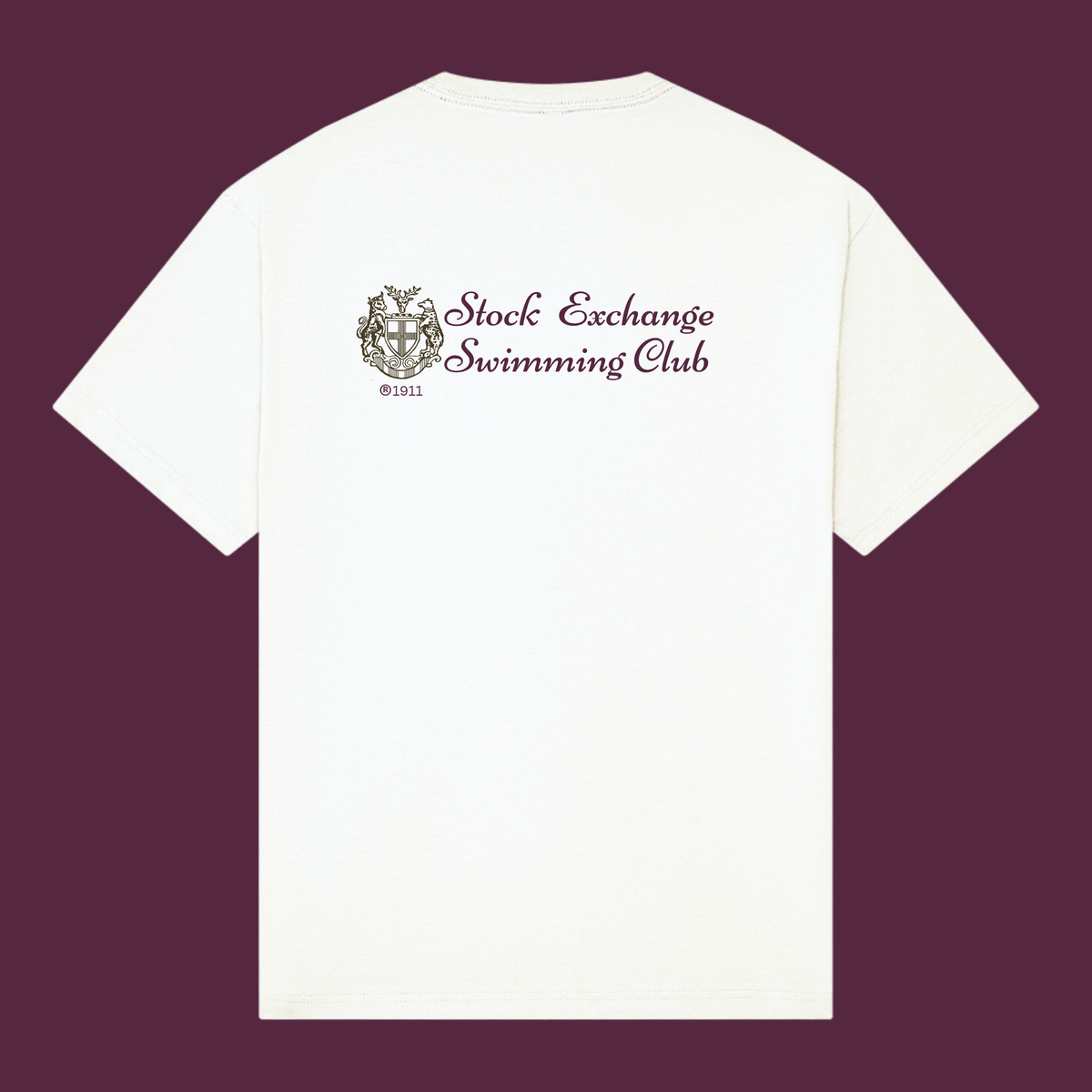 Stock Exchange Swimming Club - Lutra WHITE Unisex H/weight Cotton Boxy Tee