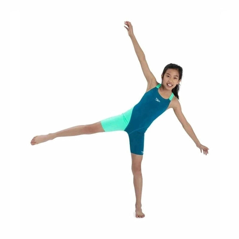 Speedo Fastskin JNR Endurance®+ Open Back Kneeskin - Blue/Green | WrightSport