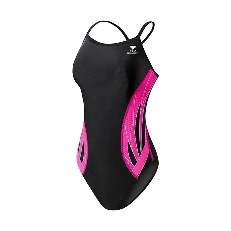 TYR Female Phoenix Splice Diamondfit - Black/Pink | WrightSport