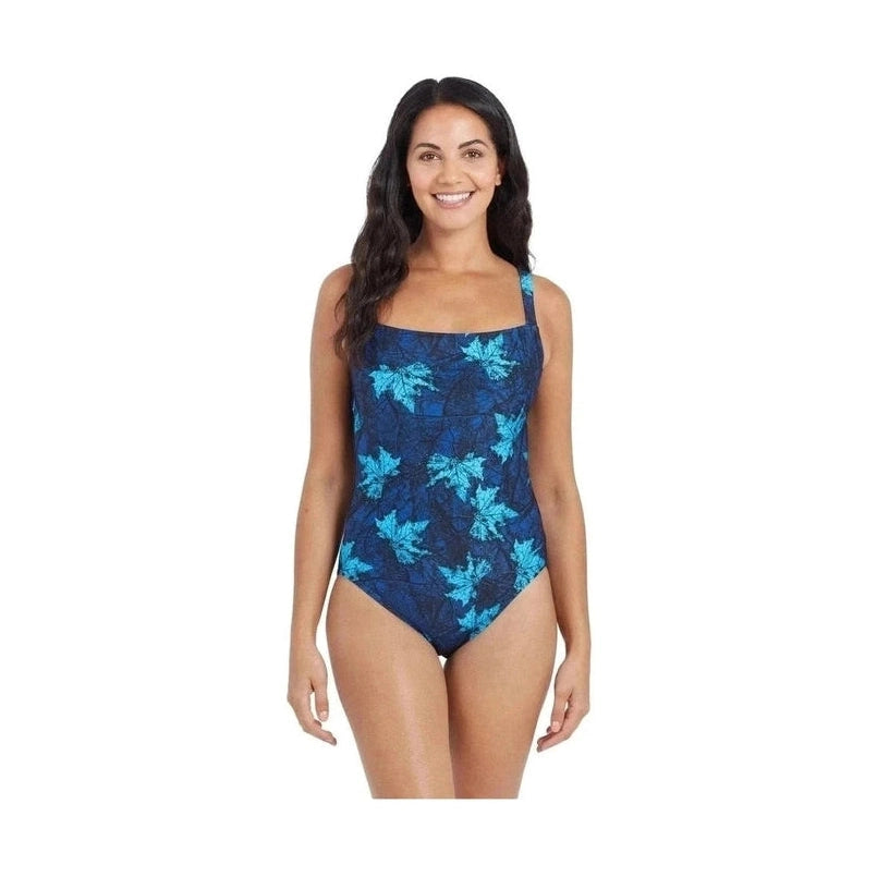 Zoggs Womens Adj. Classic Swimsuit - Indigo Forest | WrightSport