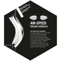 Arena Unisex Airspeed Racing Goggles - Silver/Black