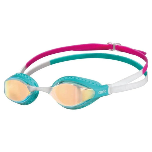 Arena Unisex Airspeed Mirror Racing Goggles - Yellow Copper/Turquoise/Multi