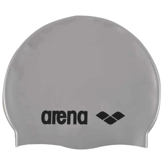 Arena Silicone Swimming Cap - Silver/Black