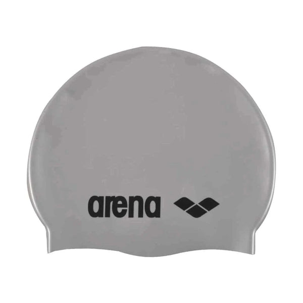 Arena Unisex Classic Silicone Swim Cap - Silver/Black | WrightSport