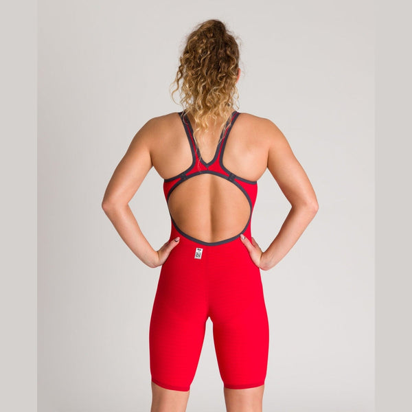 Arena Women's Open-Back Powerskin Carbon Air2 Kneeskin - Red | WrightSport