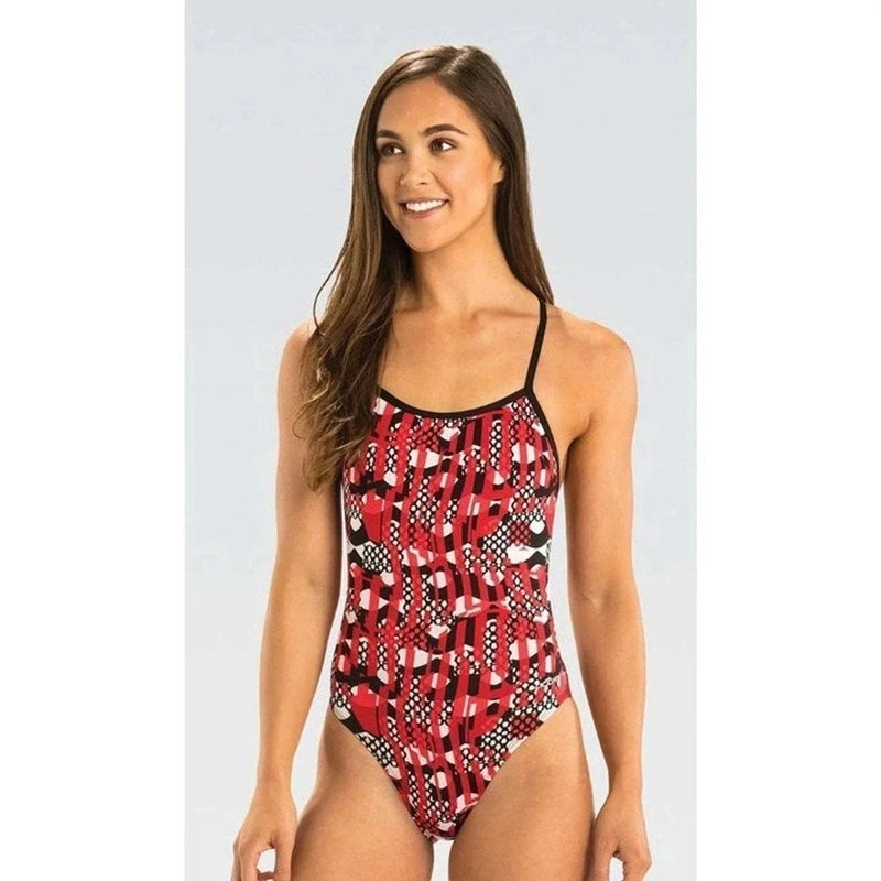 Dolfin Women's Red Veyron V Bk. Swimsuit | WrightSport