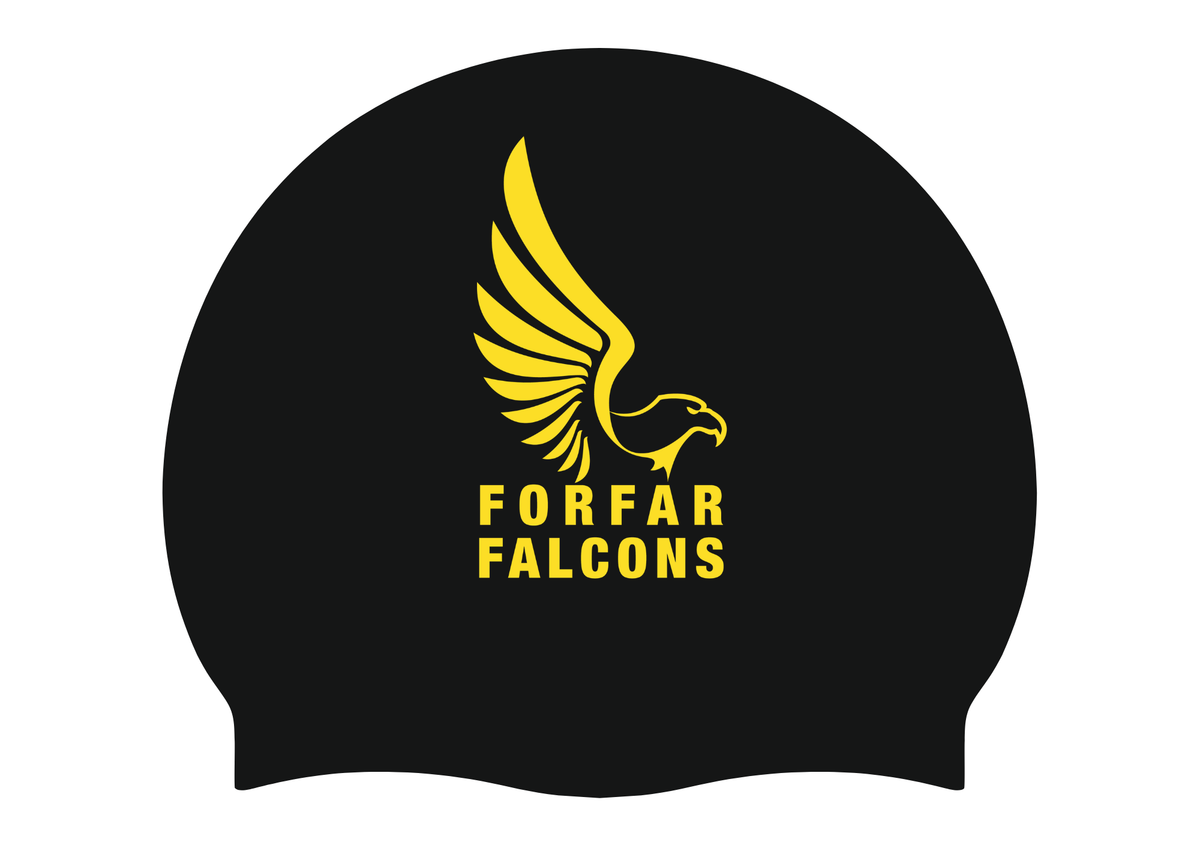 Forfar Amateur Swimming Club - Premium 100% Silicone Swim Cap - 1 Col: Print - Black