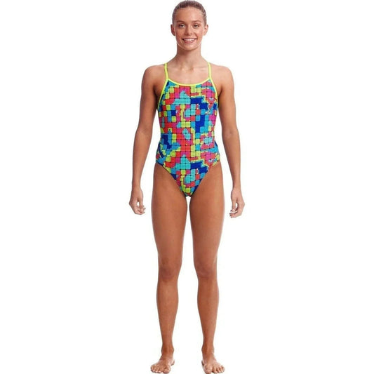 Funkita Girls Diamond Back Swimsuit - Heat Map