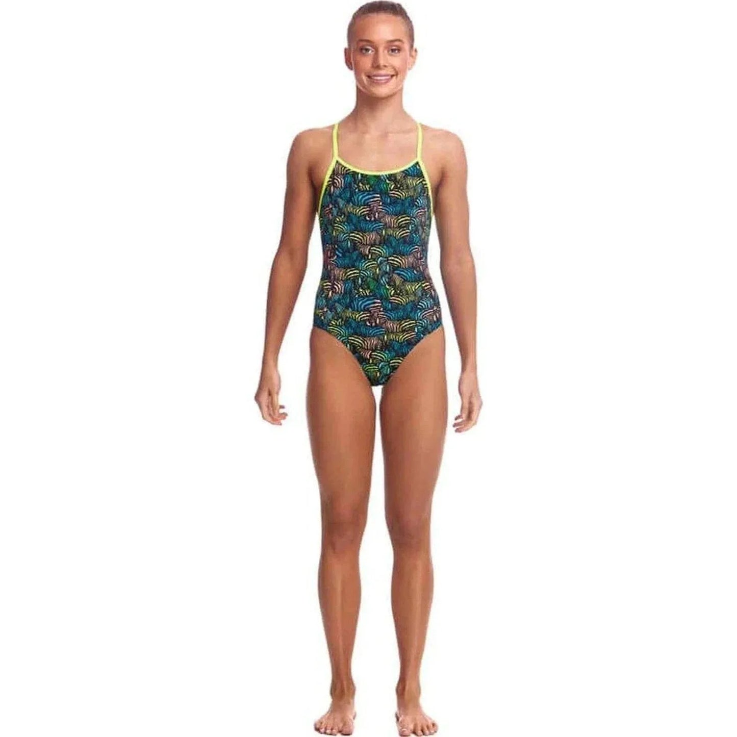 Funkita Girl's Eco Diamond Bk. Swimsuit - Colour Run