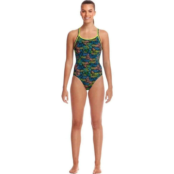 Funkita Ladies Eco Diamond Back One Piece Swimsuit - Colour Run