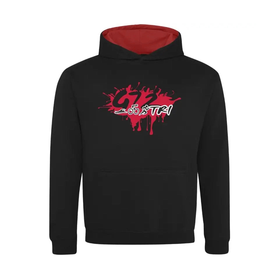 G72 TC - Junior Contrast Hoodie - Jet Black and Fire Red