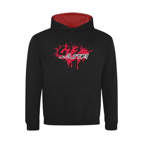 G72 TC - Junior Contrast Hoodie - Jet Black and Fire Red