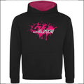 G72 TC - Junior Contrast Hoodie - Jet Black and Hot Pink