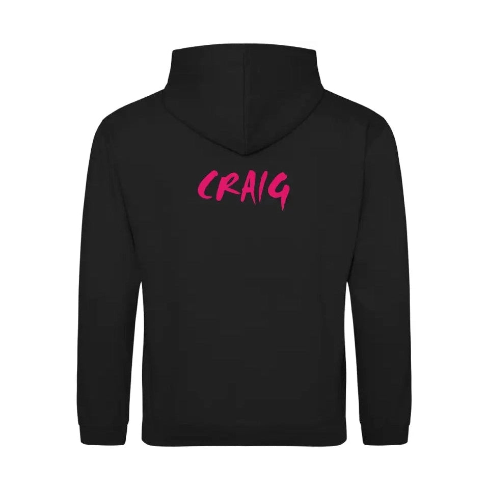 G72 TC - Junior Contrast Hoodie - Jet Black and Hot Pink