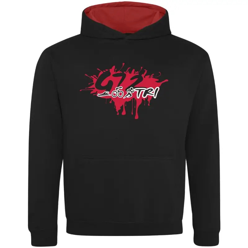 G72 TC - Junior Contrast Hoodie - Jet Black and Fire Red