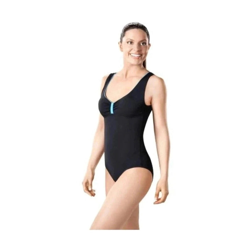 Maru Women's Block Master Swimsuit - Black/Turquoise | WrightSport