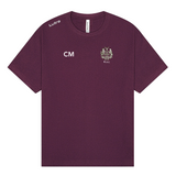 Stock Exchange Swimming Club - BURGUNDY Lutra Unisex H/weight Cotton Boxy Tee