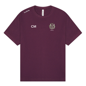 Stock Exchange Swimming Club - BURGUNDY Lutra Unisex H/weight Cotton Boxy Tee