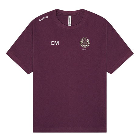 Stock Exchange Swimming Club - BURGUNDY Lutra Unisex H/weight Cotton Boxy Tee