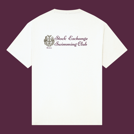 Stock Exchange Swimming Club - Lutra WHITE Unisex H/weight Cotton Boxy Tee