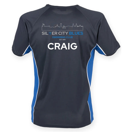 Silver City Blues Masters - Teamwear Panel T-Shirt - Navy/royal/white