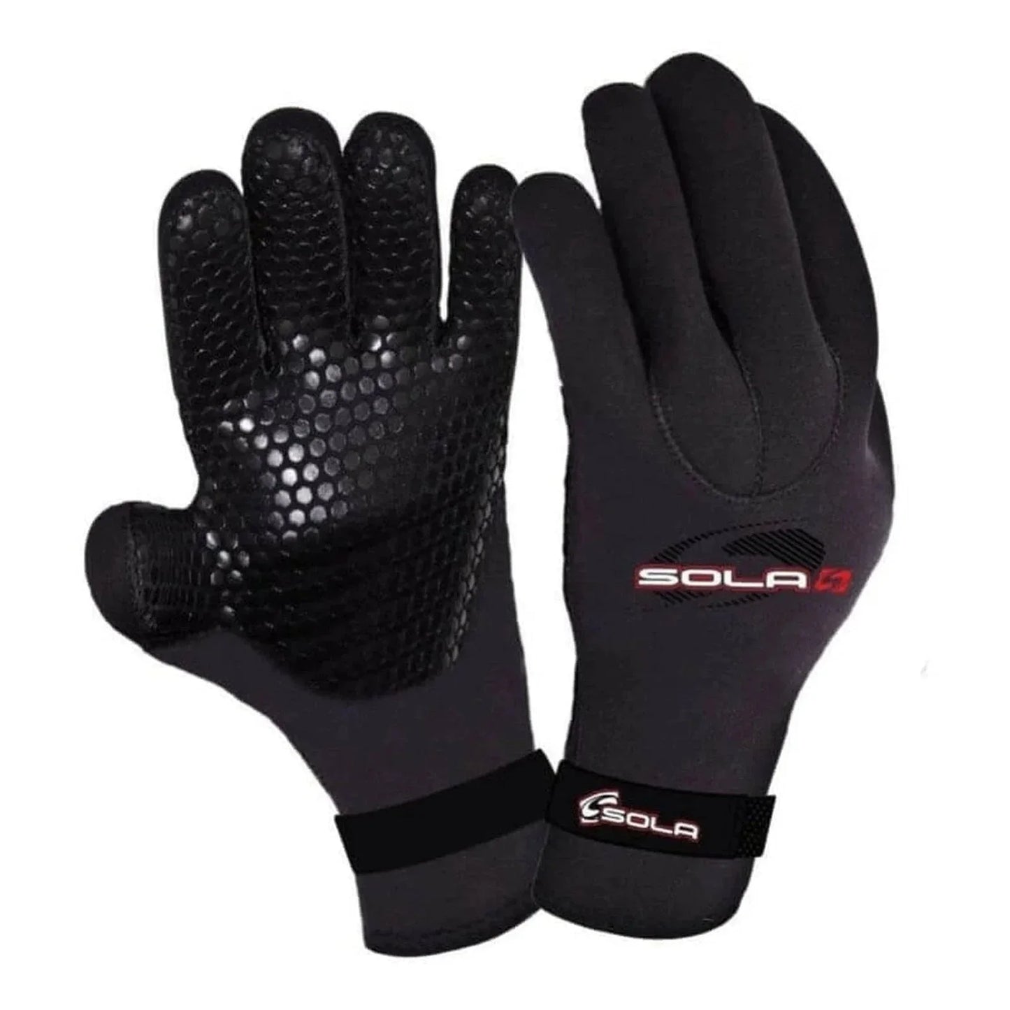 Sola 3mm Titanium Double Lined Neoprene Gloves - Black