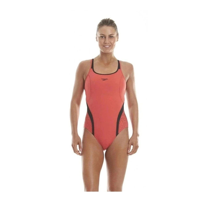 Speedo Ladie's Fit Pinnacle Swimsuit - Pink/Black | WrightSport