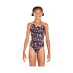 Speedo Girls Funsplash Splashback Swimsuit Black Red front
