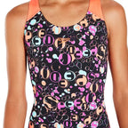 Speedo Girl's Funsplash Splashback Swimsuit - Black/Red