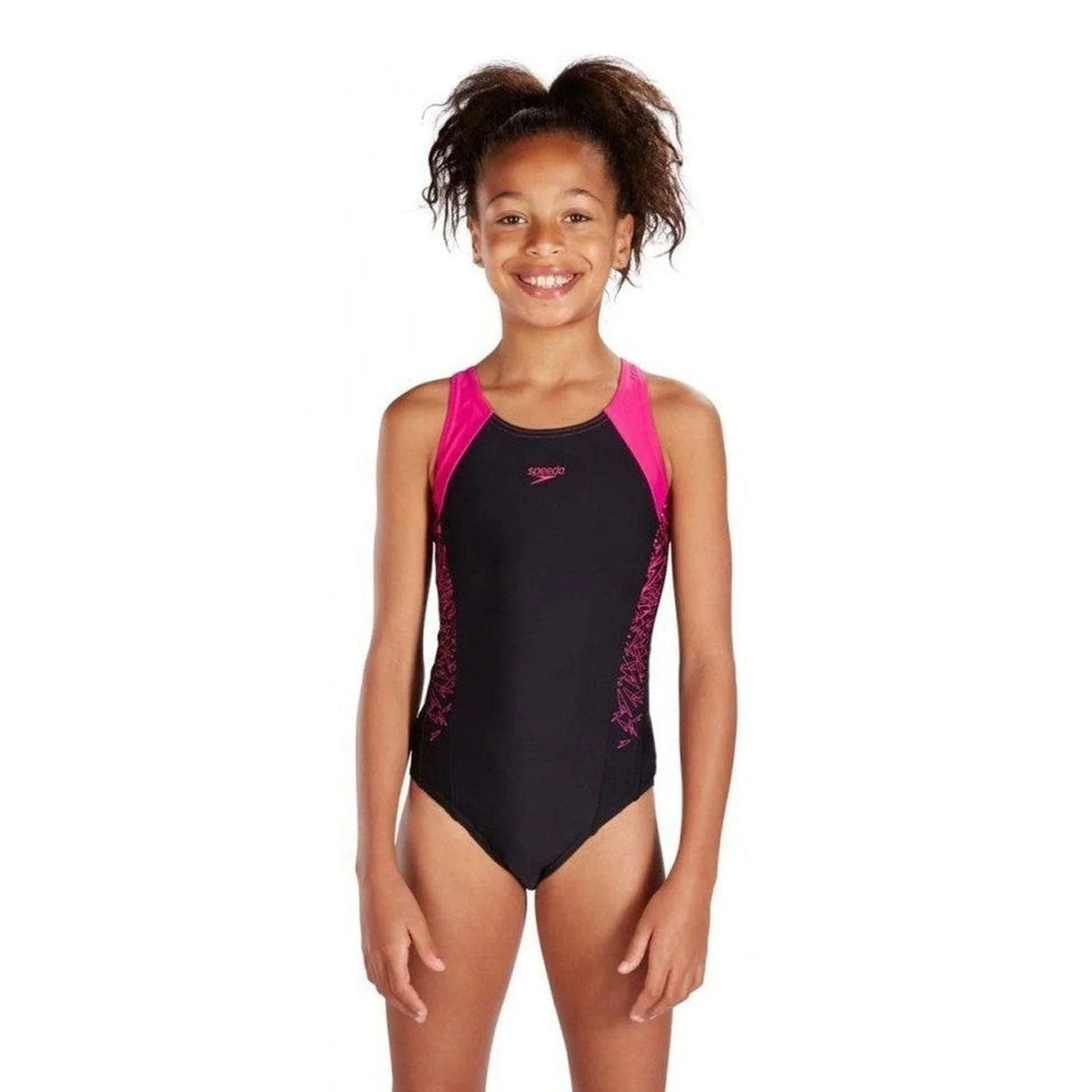 Speedo Girls Boom Splice Muscleback Swimsuit - Pink