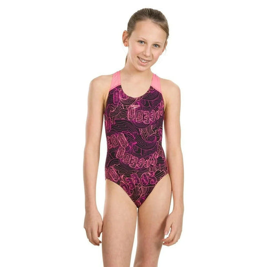 Speedo Girls Candy Bounce Allover Splashback Swimsuit