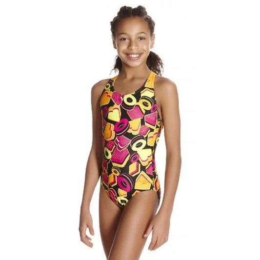 Speedo Girls Crossback Swimsuit - Ignition Pop