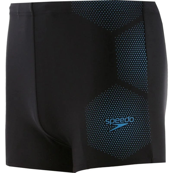 Speedo Men's Hexagonal Tech Placement Aquashort - Black/Blue