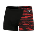 Speedo Men's V-Cut Aqua Swim Short - Black/Red | WrightSport