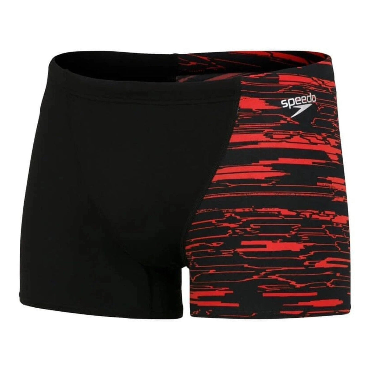 Speedo Mens Allover V-Cut Aquashort - Black/Red