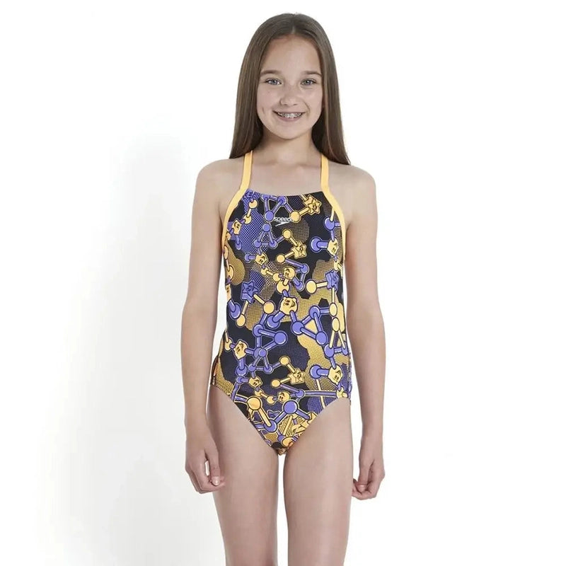Speedo Girl's Endurance+ Ripple Back Swimsuit Print 46