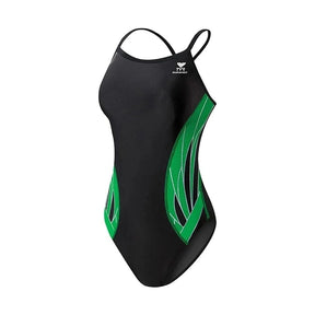 TYR Female Phoenix Splice Diamondfit swimsuit in Black/Green