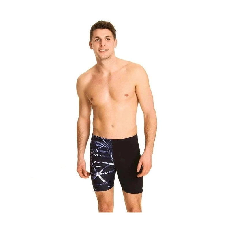 Zoggs Male Equation Mid Jammer - Black/Grey | WrightSport