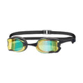Zoggs Raptor Mirror Goggles - Grey/Black Blue/Gold Lens | WrightSport