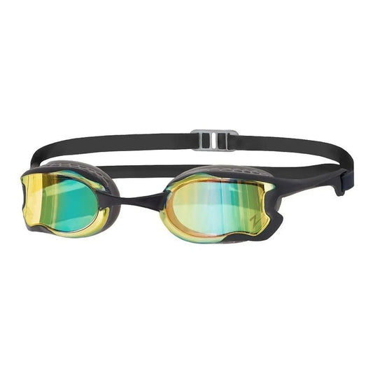 Zoggs Raptor Mirror Goggles - Grey/Black Blue/Gold Lens