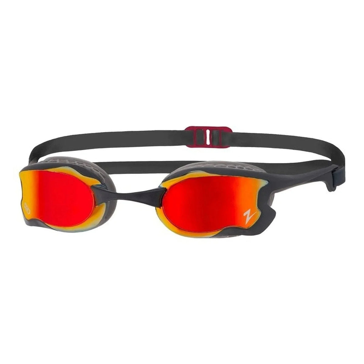 Zoggs Raptor Mirror Goggles - Grey/Black Red Lens