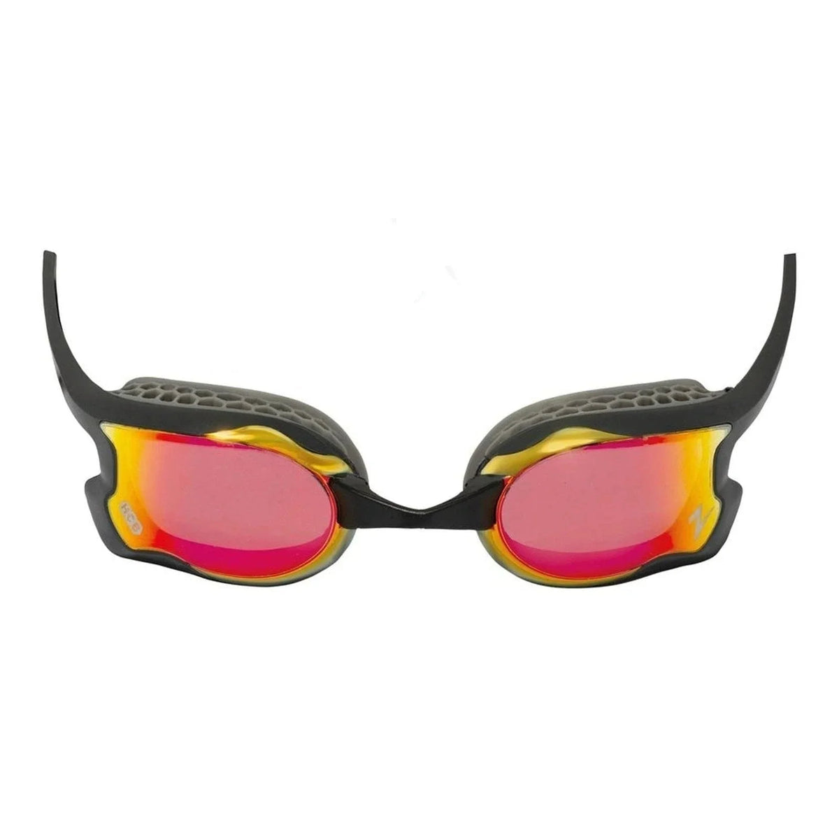 Zoggs Raptor Mirror Goggles - Grey/Black Red Lens