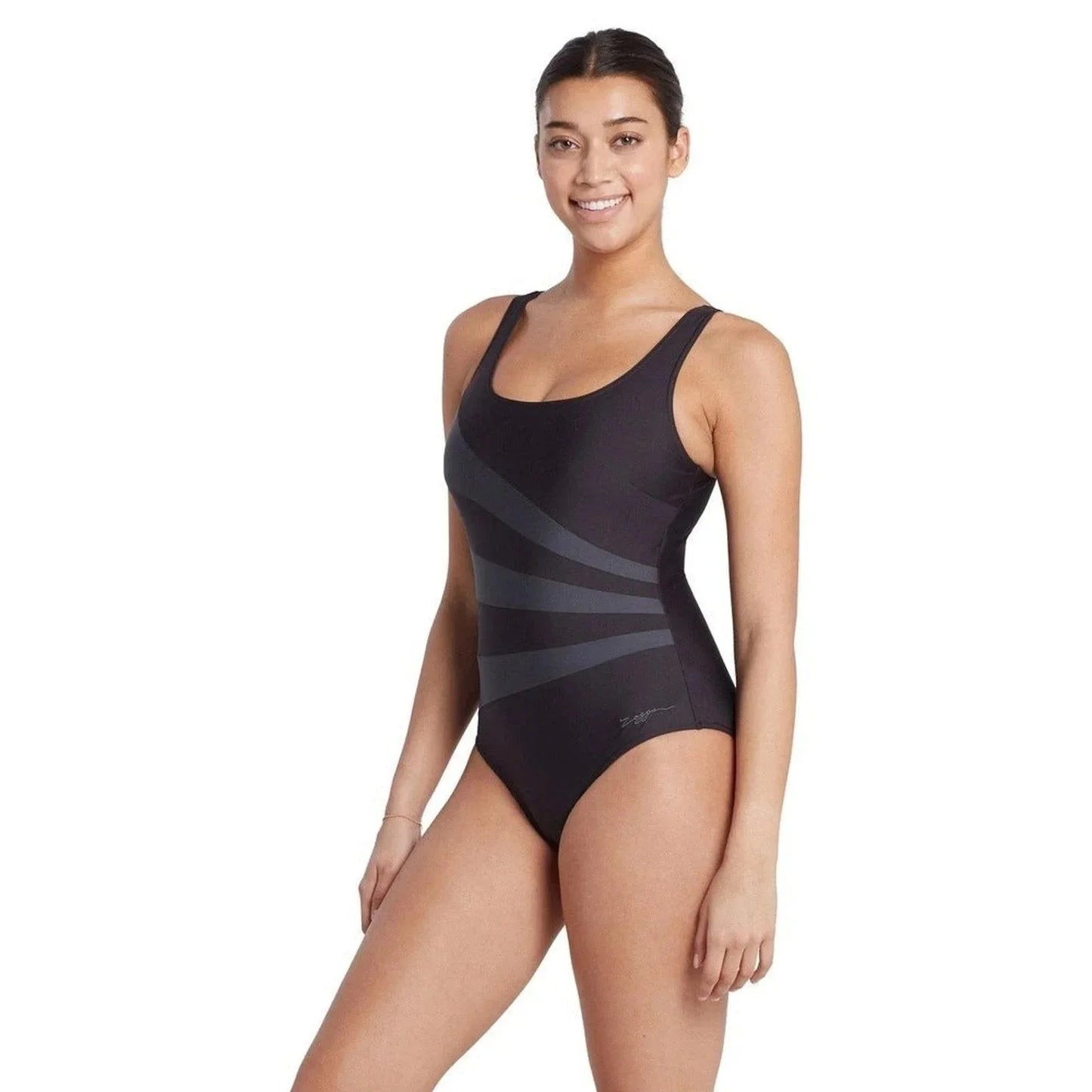 Zoggs Womens Sandon Scoopback Swimsuit - Black