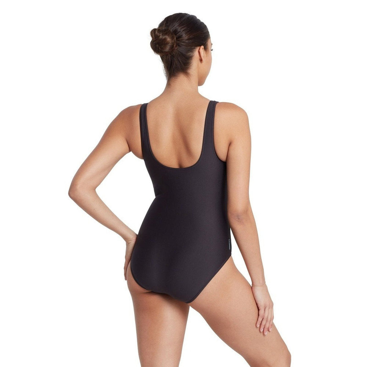 Zoggs Womens Sandon Scoopback One Piece Swimsuit - Black