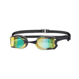 Zoggs Raptor Mirror Goggles - Black with Blue/Gold Lens