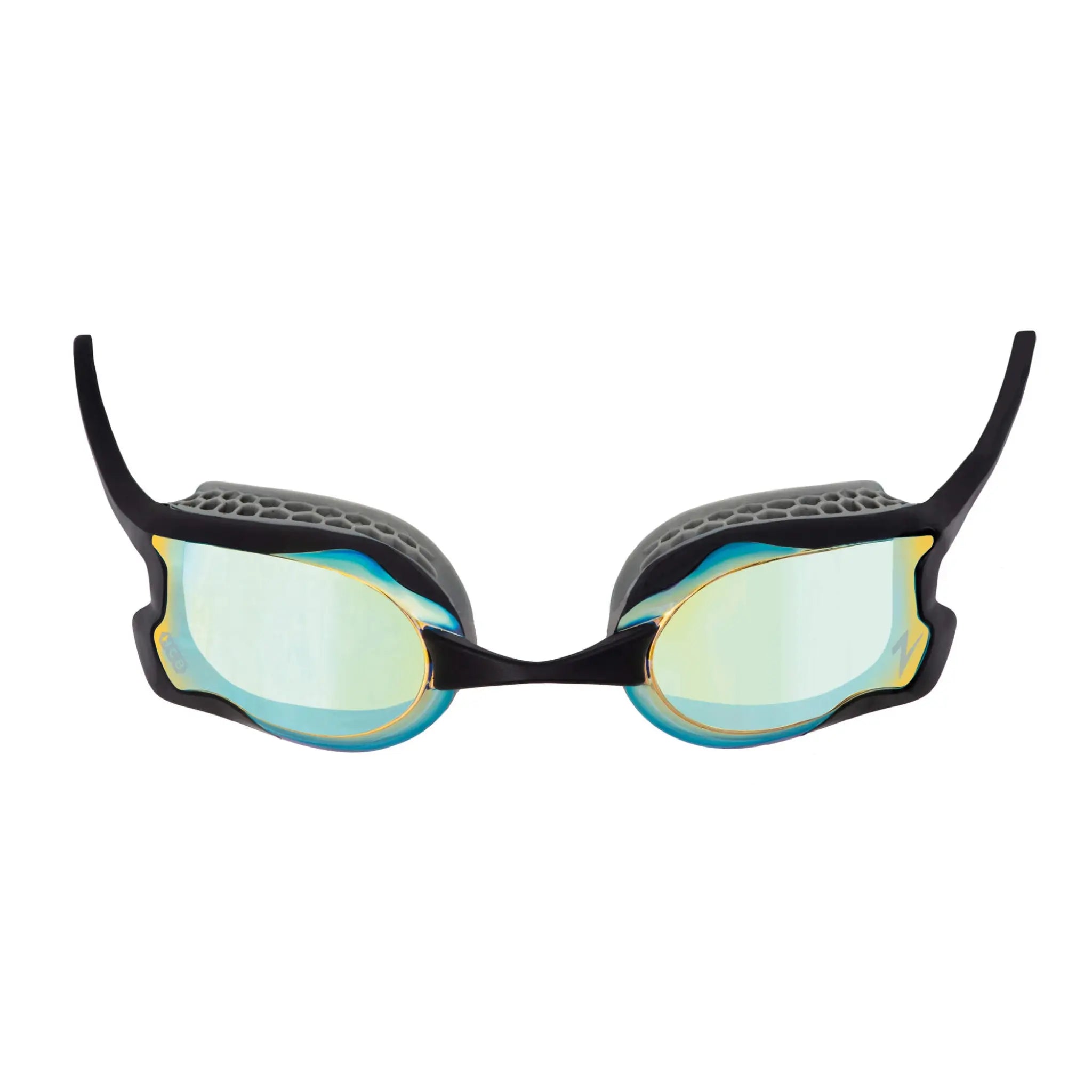 Zoggs Raptor Mirror Goggles - Black with Blue/Gold Lens