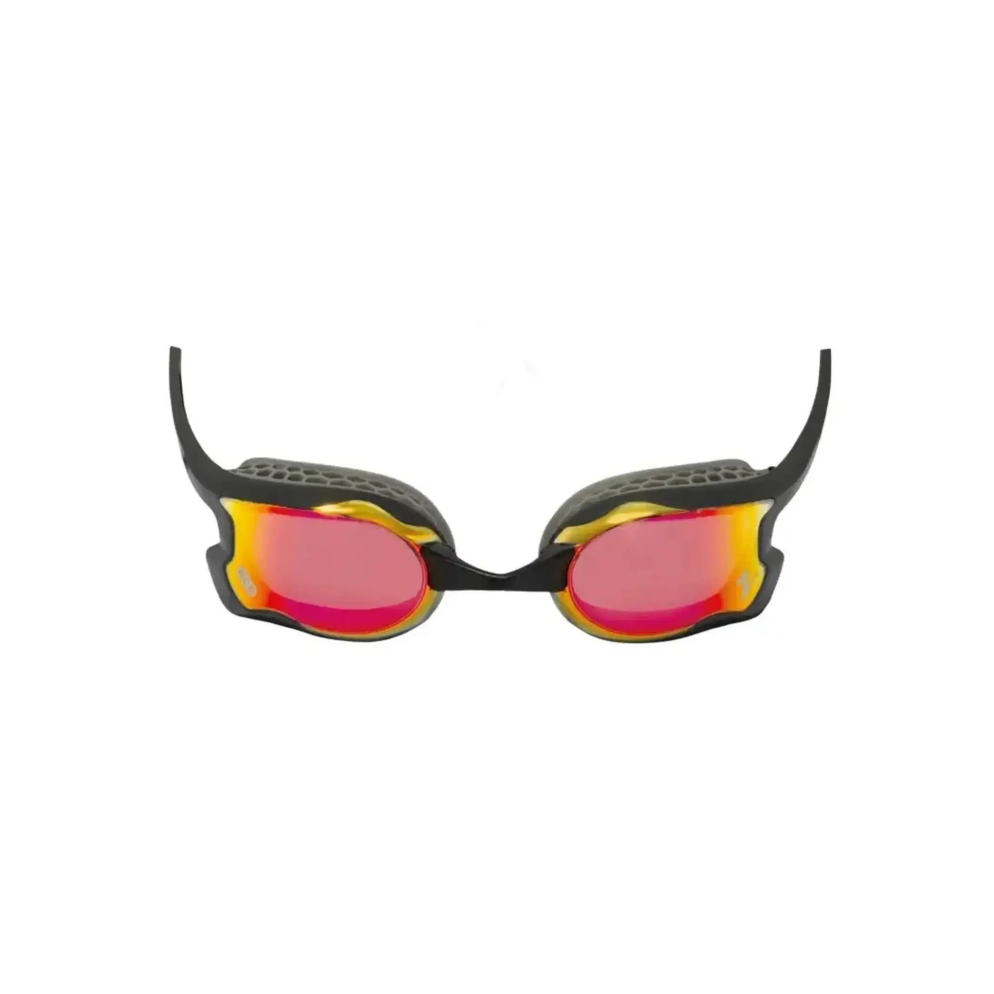 Zoggs Raptor Mirror Goggles - Black with Red/Gold Lens