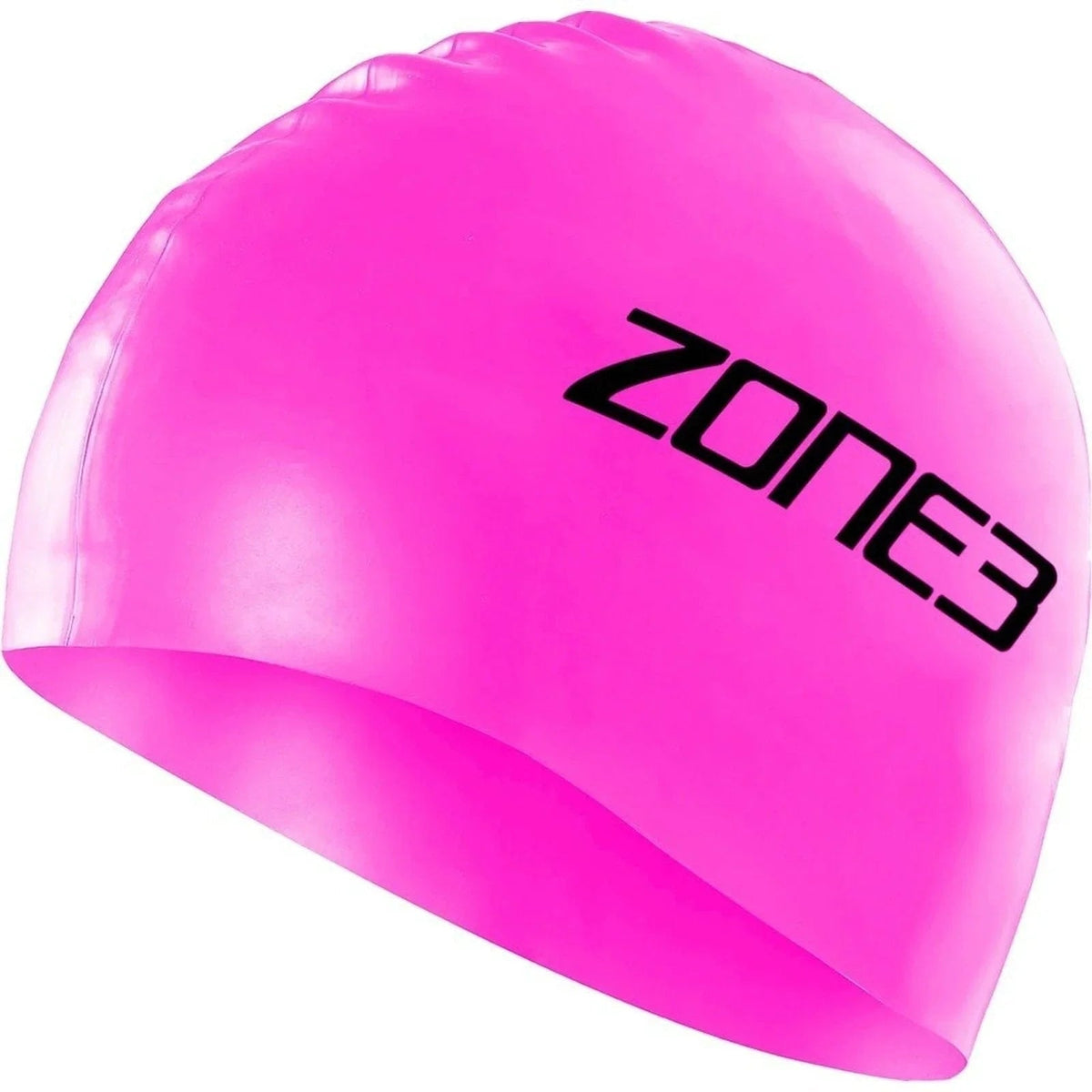 Zone3 Silicone Swimming Cap - Hi-Vis Pink