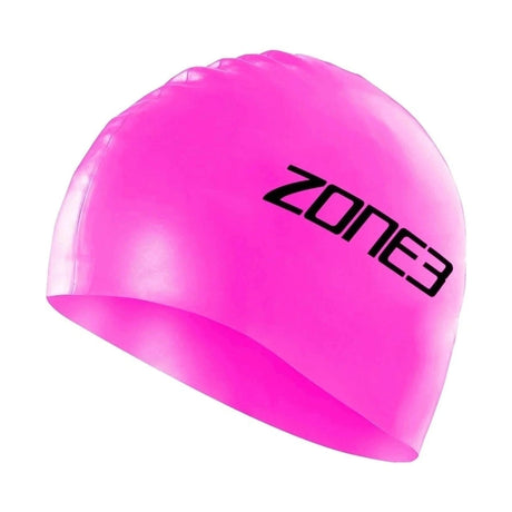 ZONE3 Silicone Swimming Cap - Hi-Vis Pink | WrightSport